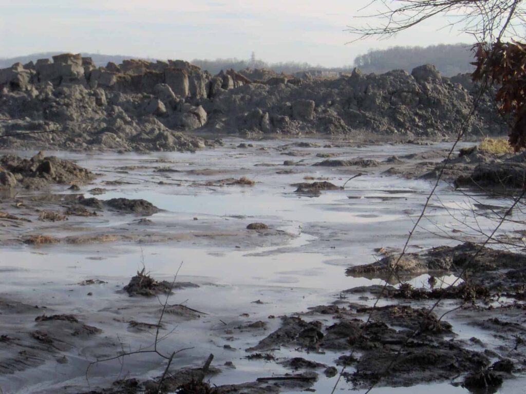 Polluted landscape after the Kingston Fossil Plant coal ash spill