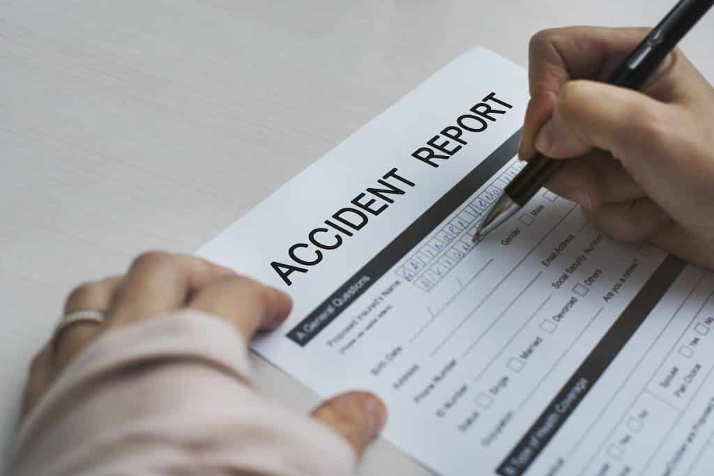 Filling out accident report