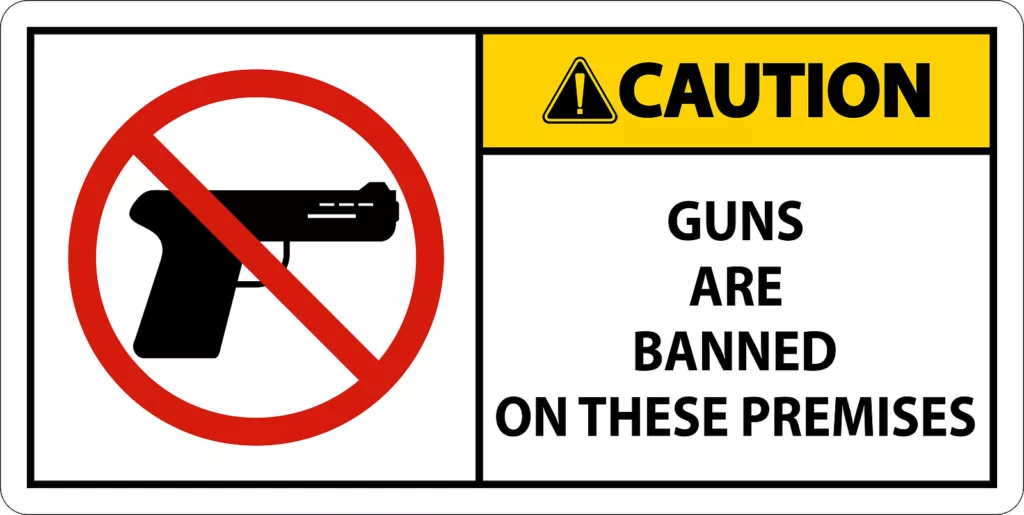 bigstock Caution Prohibition Sign Guns 467960373