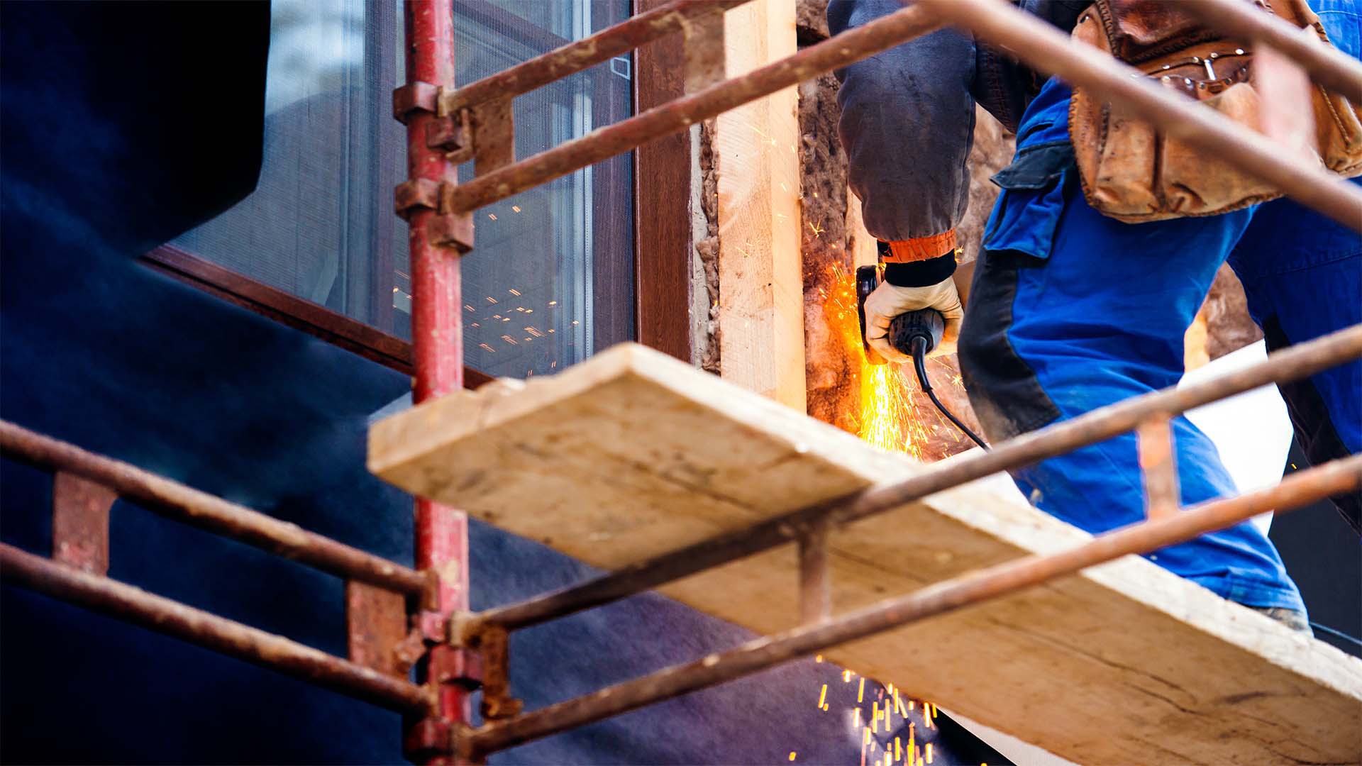 Dangerous construction scaffolding