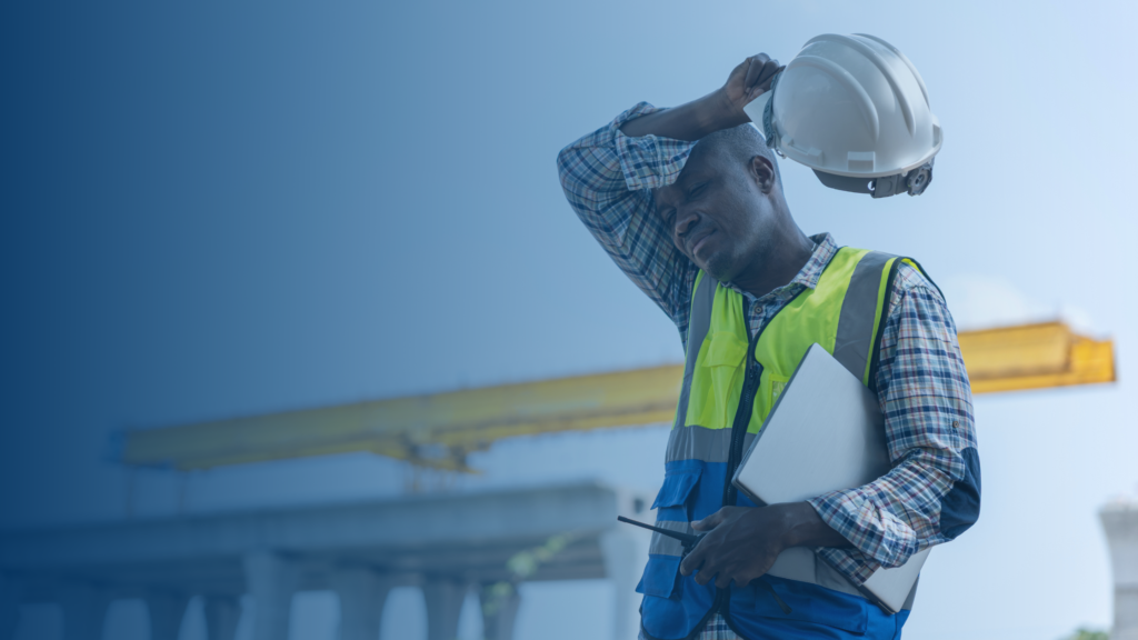 construction worker under extreme heat in NY